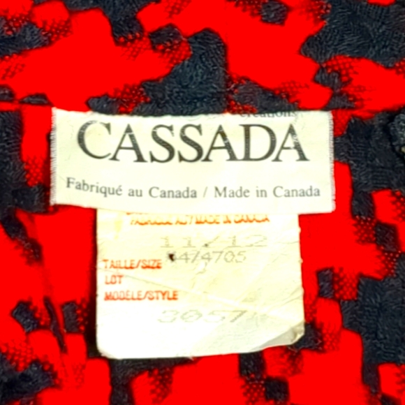CASSADA Red and Black Plaid Vintage Blazer Size 12 - Picture 13 of 13